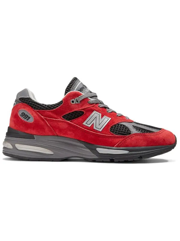 Кроссовки 991v2 'red black grey' New Balance — изображение 2 из 4, красный/черный/серый