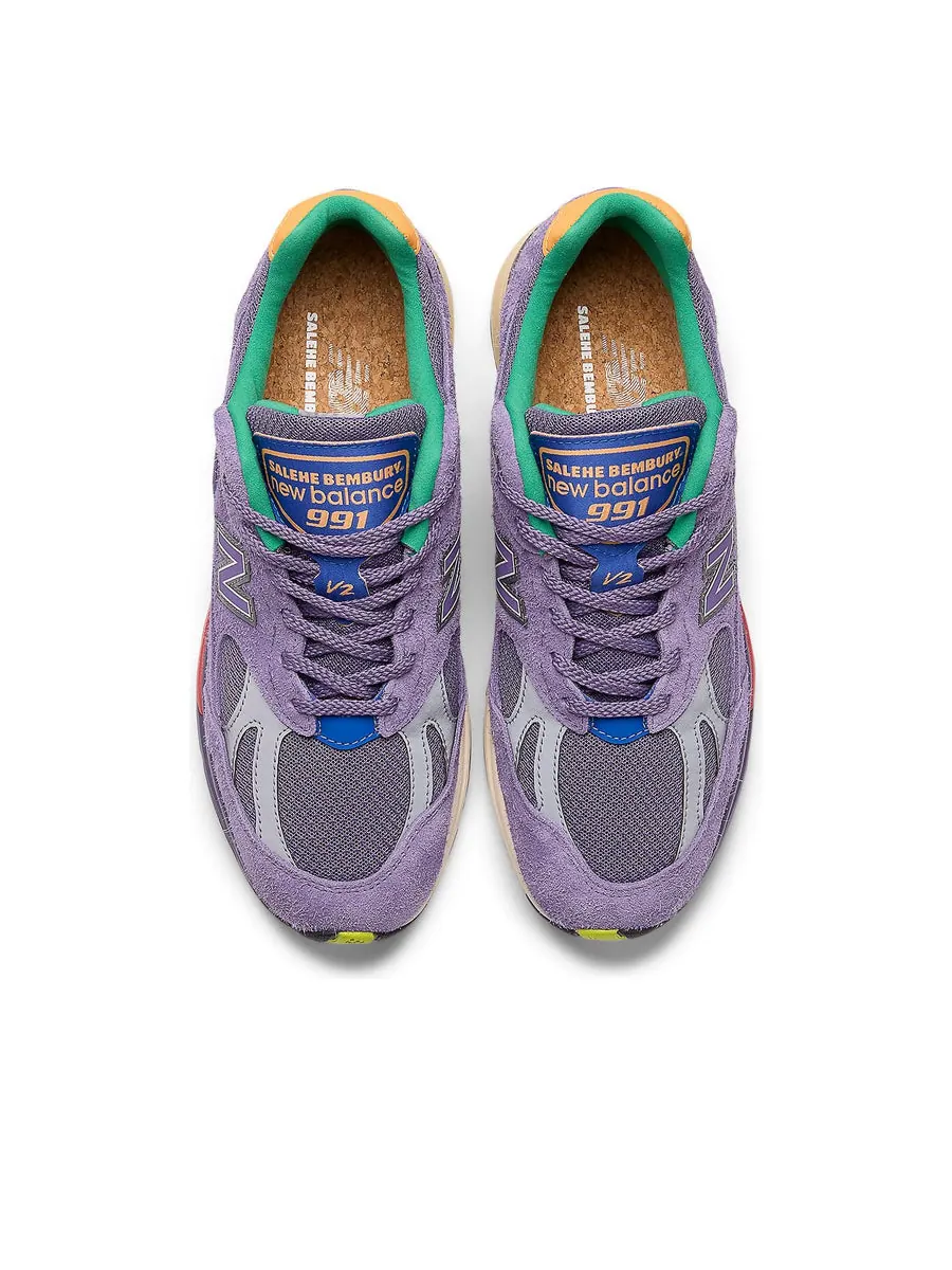 Кроссовки New Balance x Salehe Bembury 991v2 Made in UK 'Purple' — изображение 4 из 6, фиолетовый