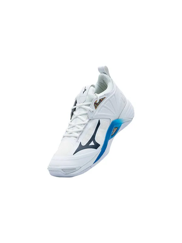 Кроссовки wave momentum 2 'white blue' Mizuno — изображение 2 из 4, белый/синий