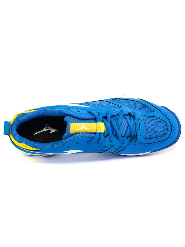 Кроссовки dynablitz lightweight breathable volleyball shoes blue yellow Mizuno — изображение 3 из 4, синий/желтый