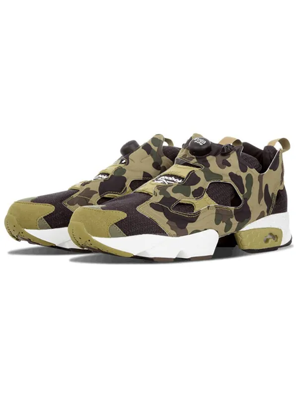 Кроссовки a bathing ape x mita x instapump fury og 'black earth' Reebok — изображение 2 из 4, черный/зеленый/белый