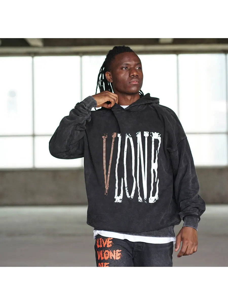 Кроссовки VLONE Live Alone Die Alone Hoodie 'Black Brown' — изображение 3 из 7, черный