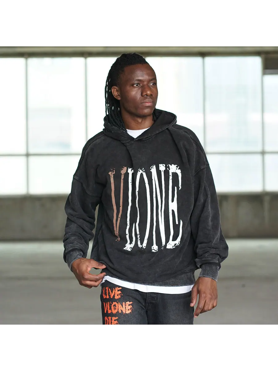 Кроссовки VLONE Live Alone Die Alone Hoodie 'Black Brown' — изображение 5 из 7, черный
