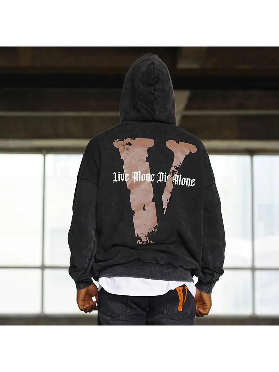 Кроссовки VLONE Live Alone Die Alone Hoodie 'Black Brown' — изображение 6 из 7, черный