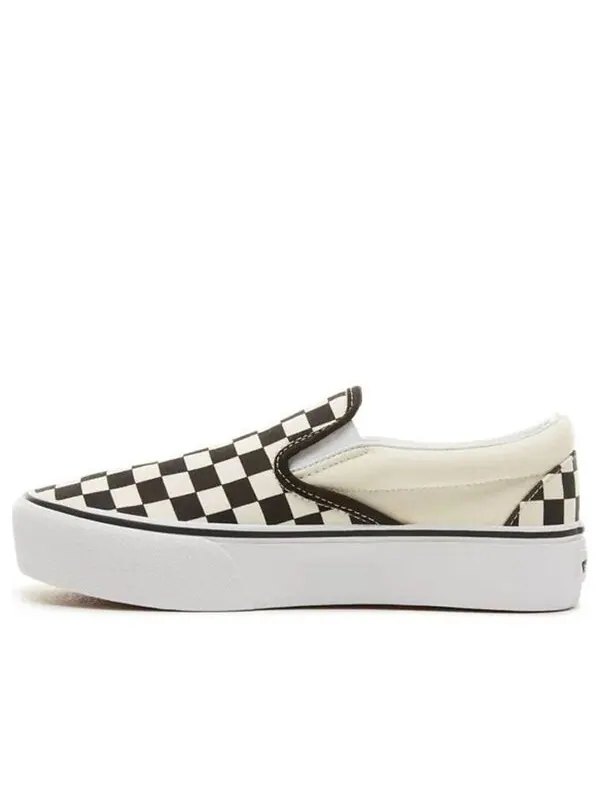 Кроссовки classic slip-on platform 'checker - black white' Vans — изображение 1 из 4, черный