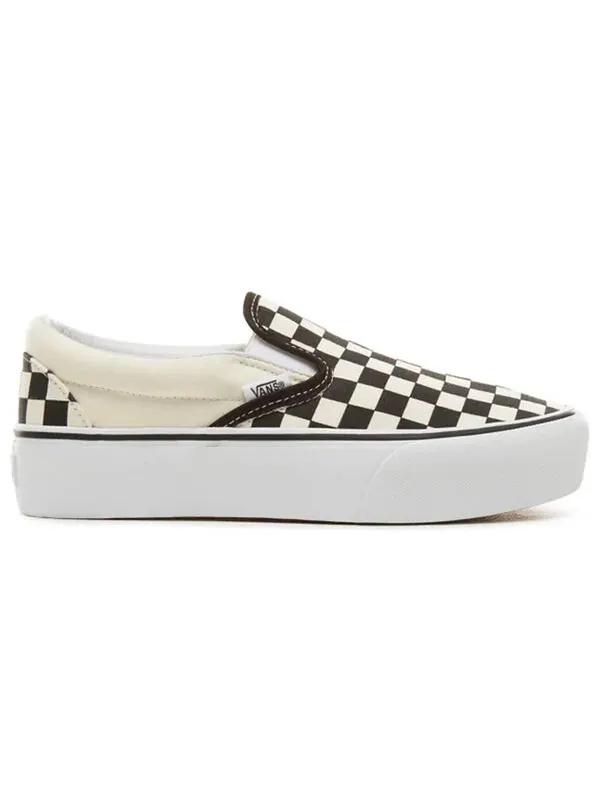 Кроссовки classic slip-on platform 'checker - black white' Vans — изображение 2 из 4, черный