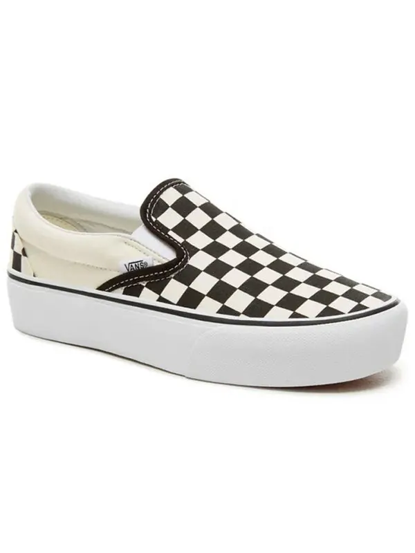 Кроссовки classic slip-on platform 'checker - black white' Vans — изображение 3 из 4, черный