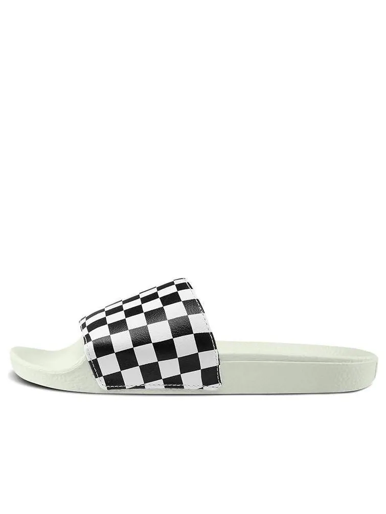 Шлепанцы (WMNS) Vans Slide-On 'Checkerboard - White Black' — изображение 1 из 5, белый