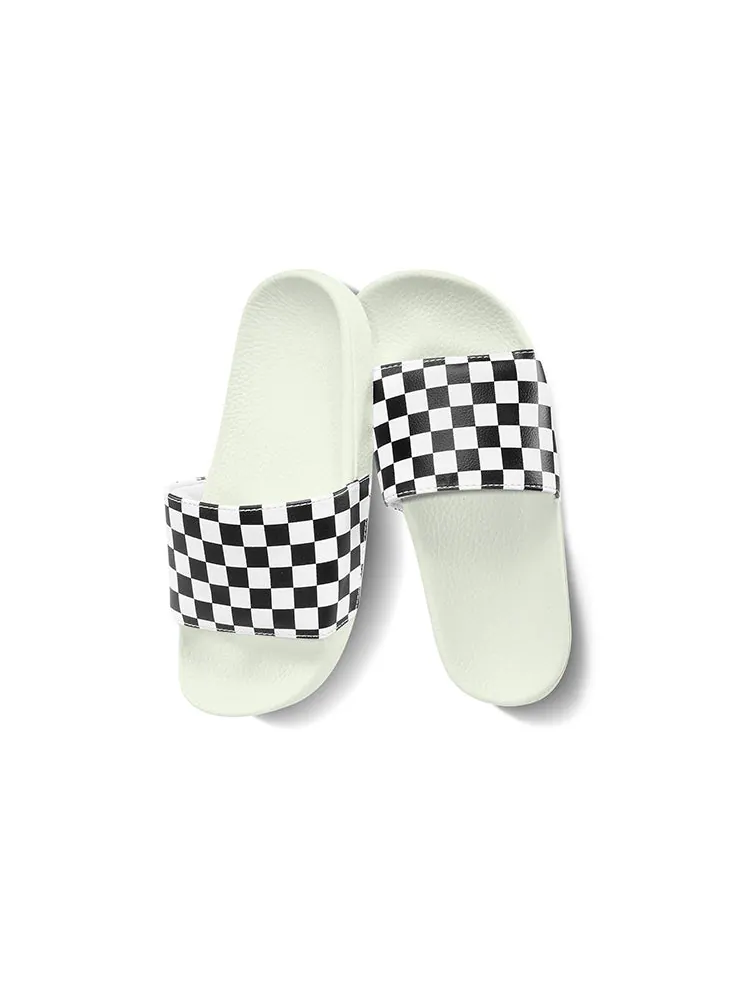 Шлепанцы (WMNS) Vans Slide-On 'Checkerboard - White Black' — изображение 3 из 5, белый