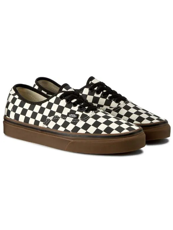 Кроссовки authentic 'checkerboard - black gum' Vans — изображение 2 из 4, черный