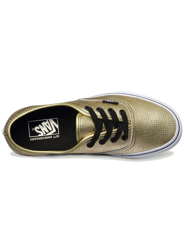 Кроссовки authentic 'gold checker' Vans — изображение 3 из 4, золотистый/белый