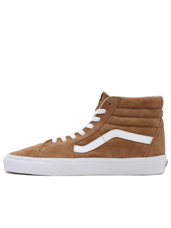 Кроссовки sk8-hi zamszowe pig suede 'brown' Vans — изображение 1 из 4, коричневый/белый