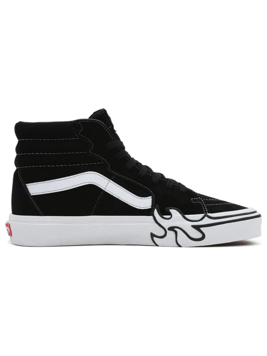 Кроссовки Vans SK8-Hi Flame 'Flame Black' — изображение 2 из 4, черный