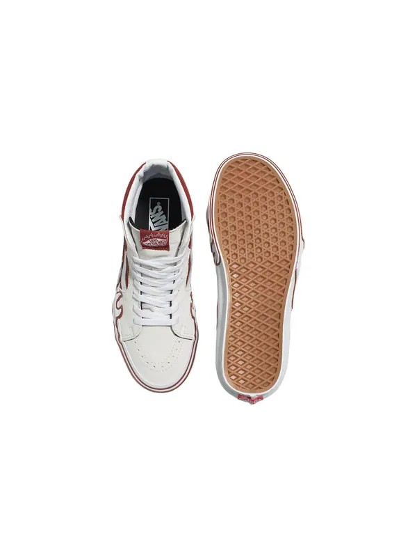 Кроссовки sk8-hi 'flame white tawny port' Vans — изображение 4 из 4, белый