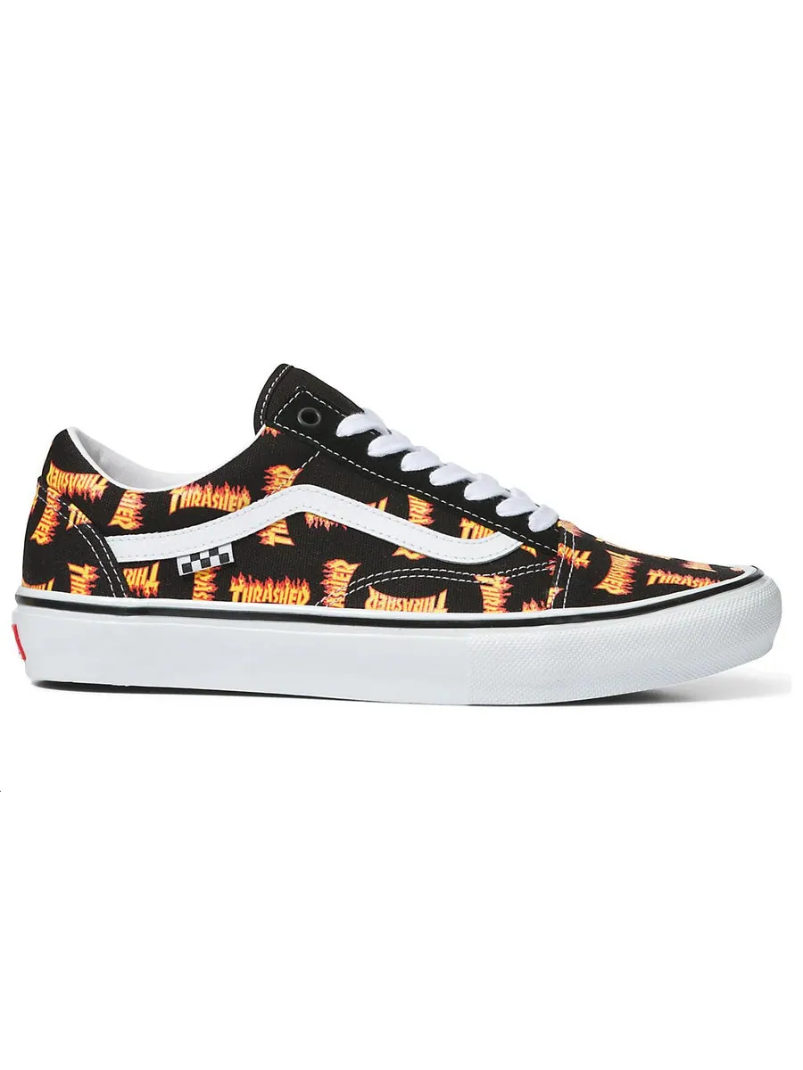 Кеды Vans Thrasher x Skate Old Skool 'Allover Thrasher Flame Logo' — изображение 2 из 5, черный