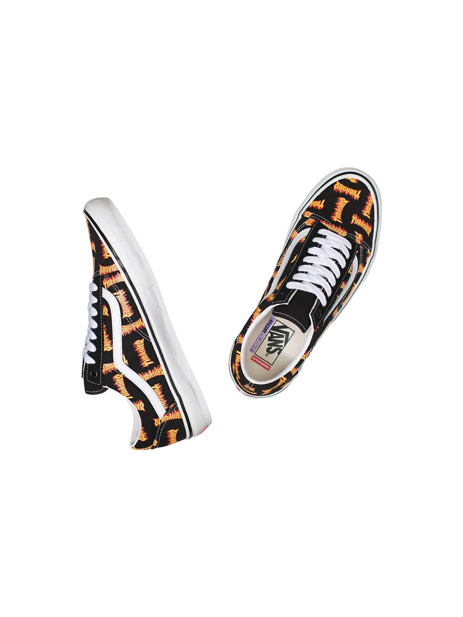 Кеды Vans Thrasher x Skate Old Skool 'Allover Thrasher Flame Logo' — изображение 4 из 5, черный