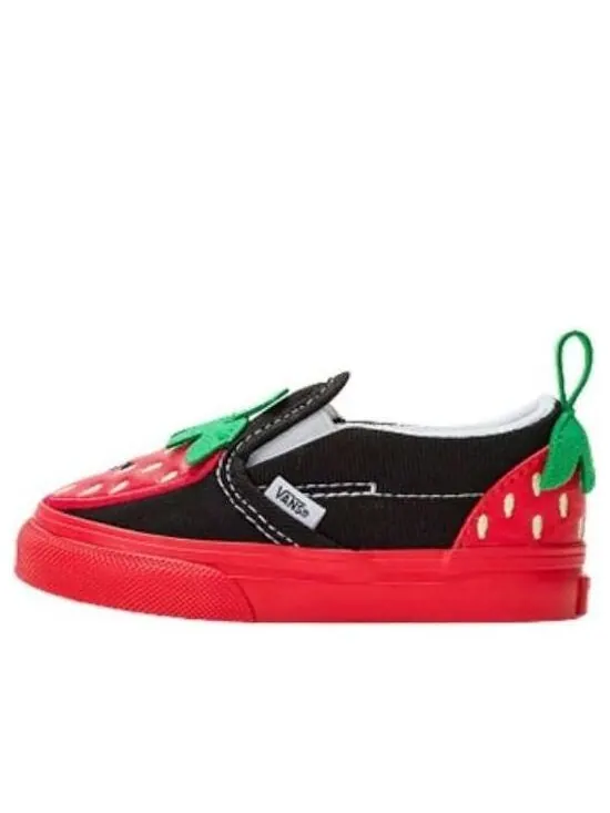 Кроссовки slip-on velcro 'black red' Vans — изображение 1 из 4, черный/красный
