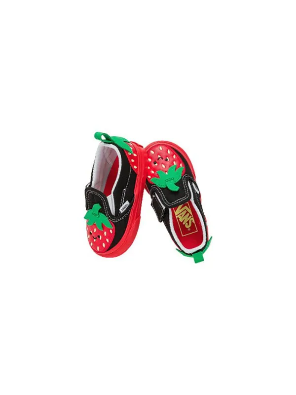 Кроссовки slip-on velcro 'black red' Vans — изображение 4 из 4, черный/красный