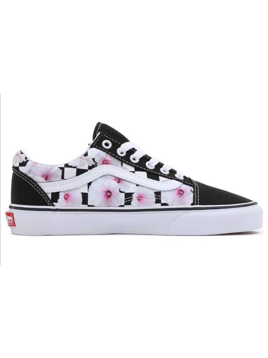 Кроссовки Vans Hibiscus Check Old Skool 'Black' — изображение 2 из 4, черный