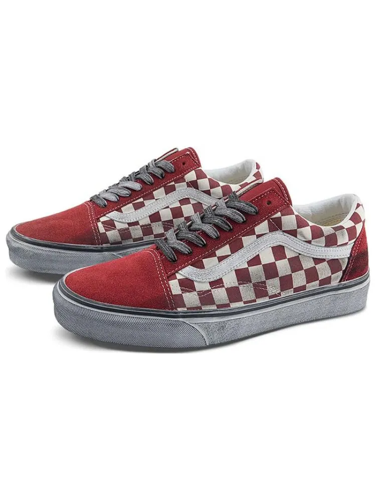 Кроссовки Vans Old Skool Stressed 'Check Red White' — изображение 2 из 4, красный