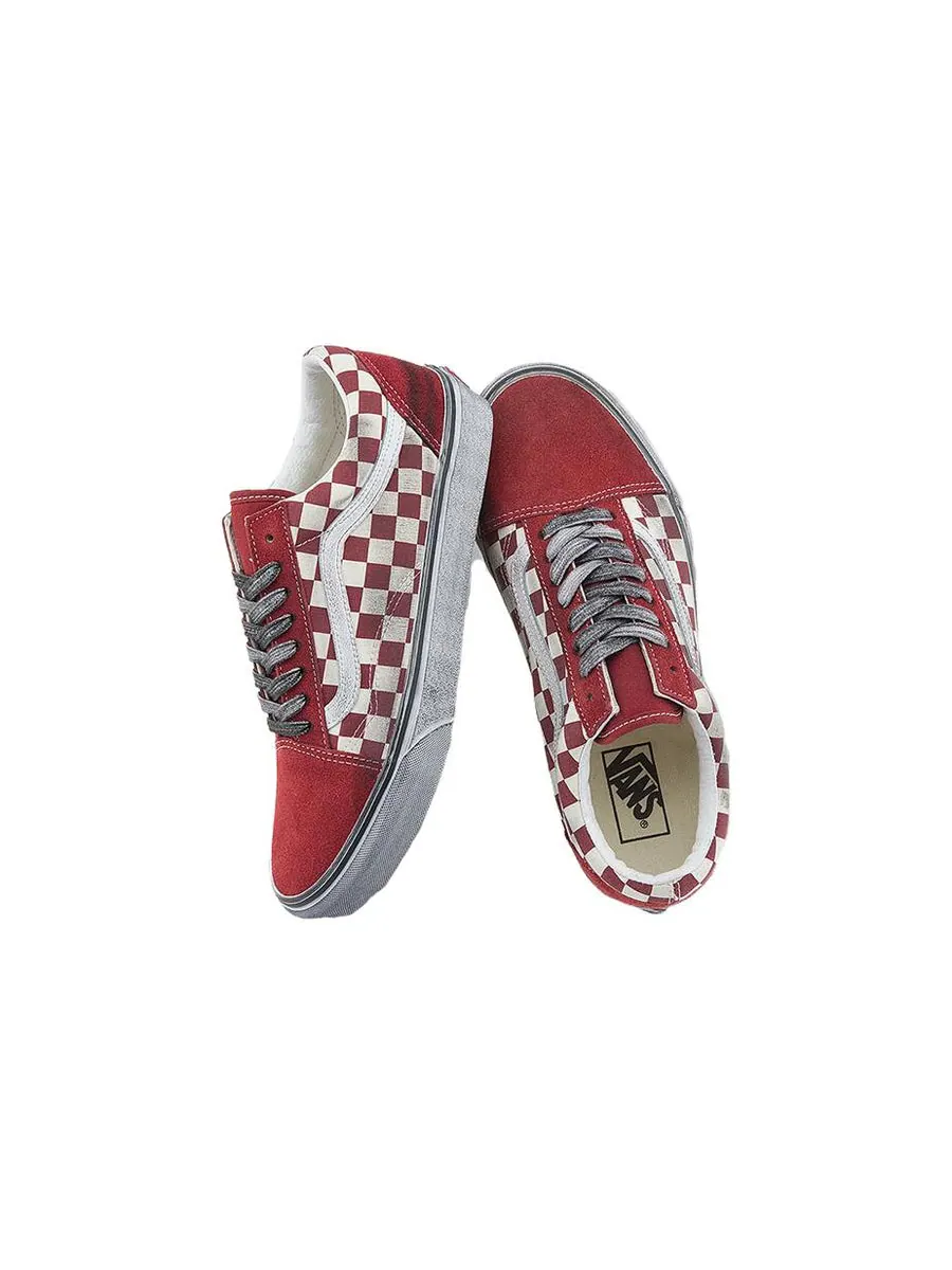 Кроссовки Vans Old Skool Stressed 'Check Red White' — изображение 3 из 4, красный