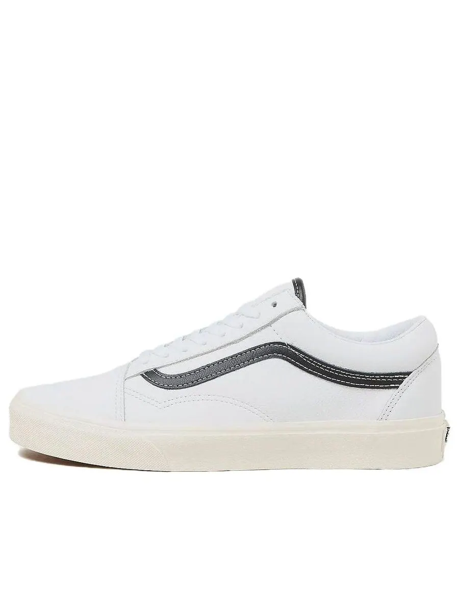 Кроссовки Vans Old Skool 'White Black Leather' — изображение 1 из 4, белый