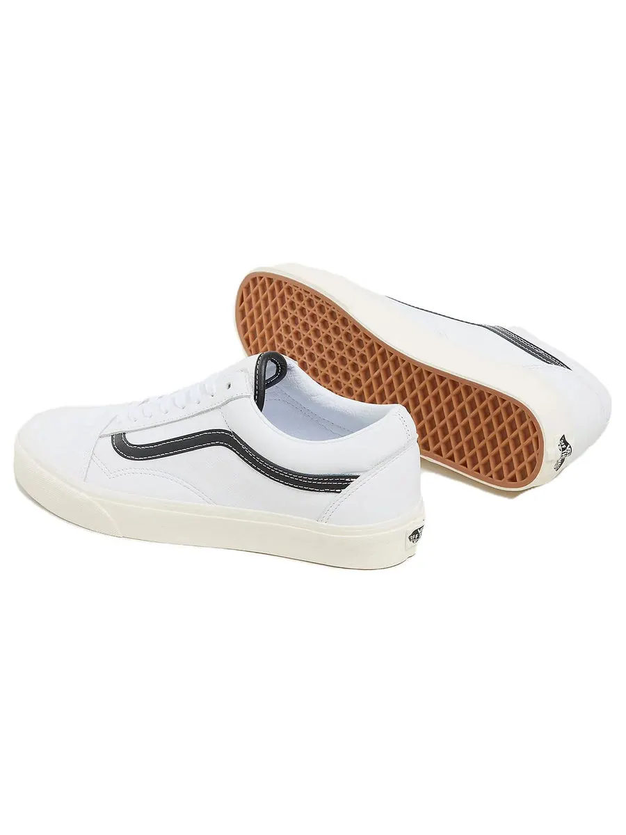 Кроссовки Vans Old Skool 'White Black Leather' — изображение 4 из 4, белый