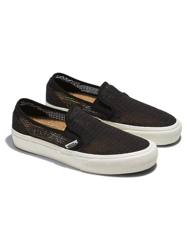 Кроссовки slip-on mesh vr3 'black' Vans — изображение 2 из 4, черный/белый