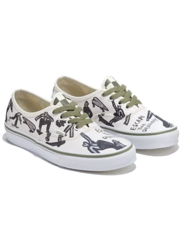 Кроссовки x bolin authentic 'marshmallow olive green' Vans — изображение 2 из 4, оливковый зеленый