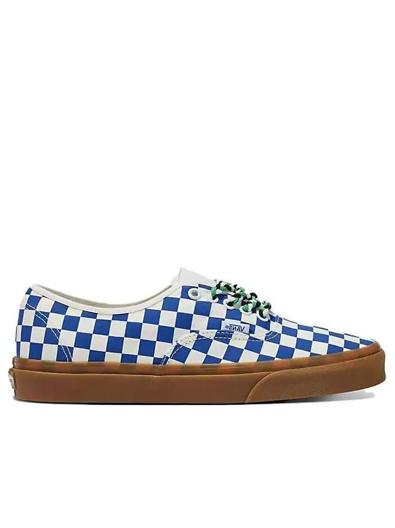 Кроссовки Vans Authentic Checkerboard Shoes 'Blue White Gum' — изображение 2 из 5, синий