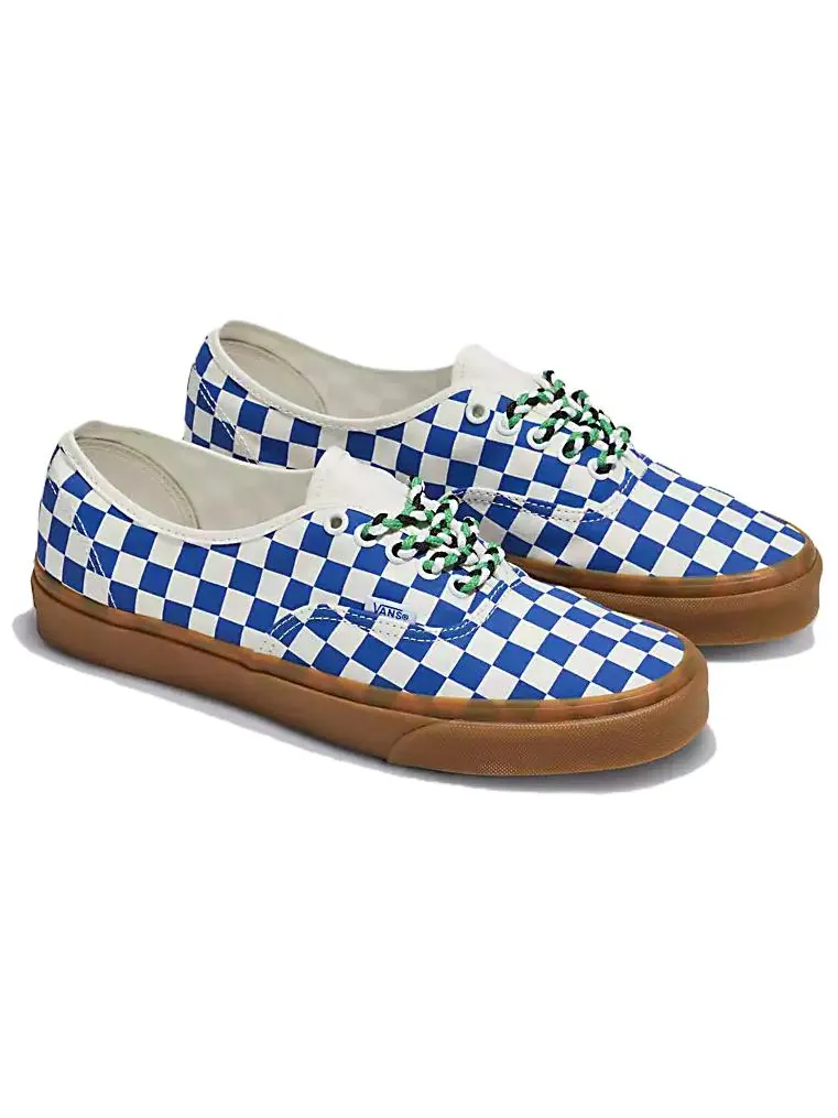 Кроссовки Vans Authentic Checkerboard Shoes 'Blue White Gum' — изображение 3 из 5, синий