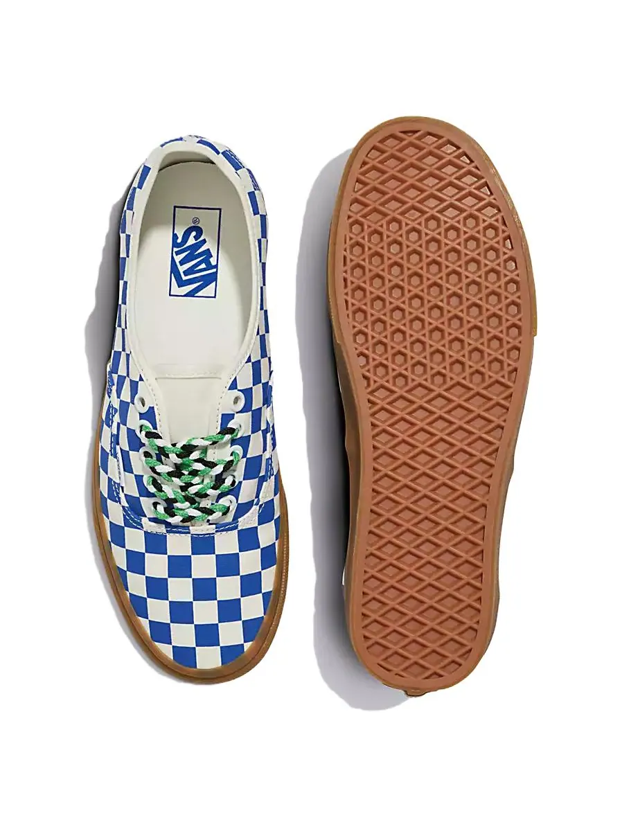 Кроссовки Vans Authentic Checkerboard Shoes 'Blue White Gum' — изображение 5 из 5, синий