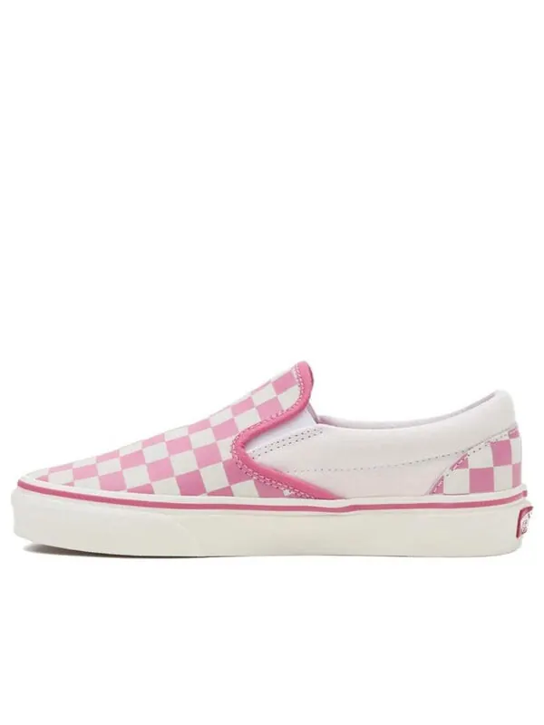 Кроссовки classic slip-on 'checkerboard pink' Vans — изображение 1 из 4, розовый/белый