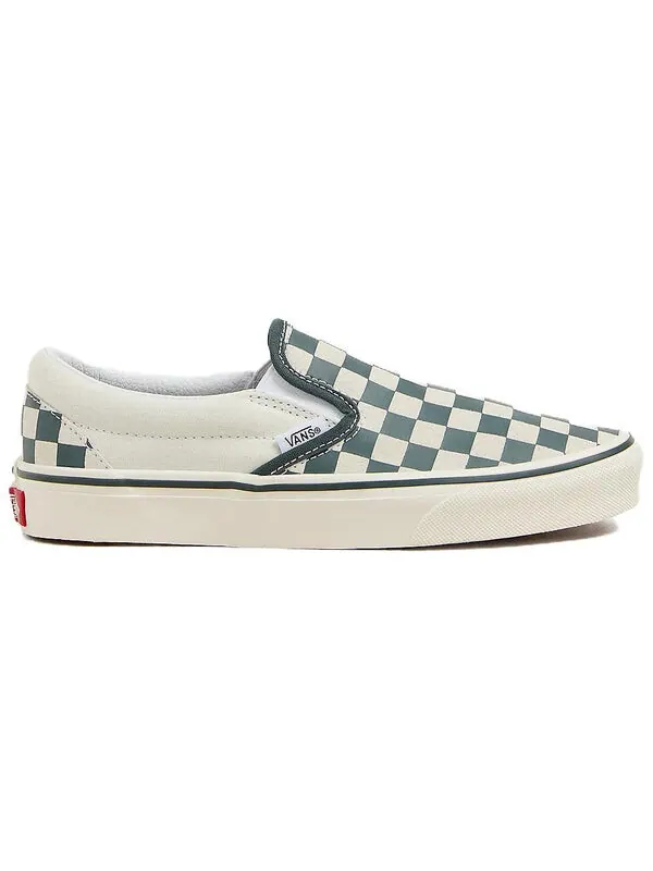Кроссовки classic slip-on checkerboard shoes 'green white' Vans — изображение 2 из 4, зеленый/белый