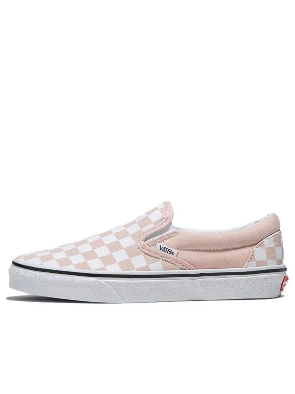 Кроссовки classic slip-on checkerboard 'pink' Vans — изображение 1 из 4, белый/розовый