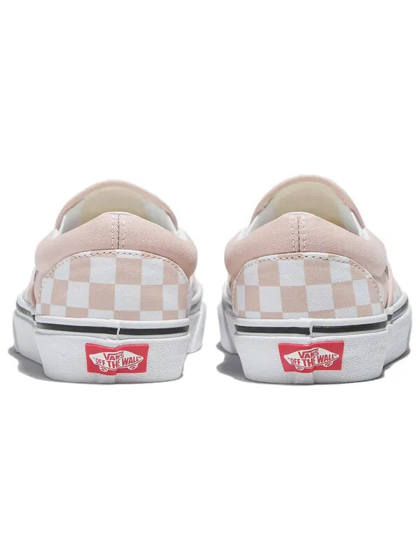 Кроссовки classic slip-on checkerboard 'pink' Vans — изображение 3 из 4, белый/розовый
