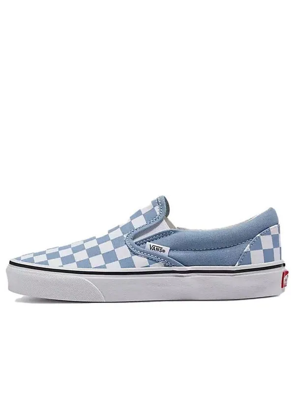 Кроссовки classic slip-on 'color theory checkerboard dusty blue' Vans — изображение 1 из 4, синий/белый