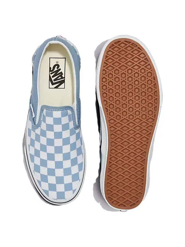 Кроссовки classic slip-on 'color theory checkerboard dusty blue' Vans — изображение 4 из 4, синий/белый