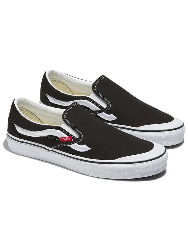 Кроссовки classic slip-on 138 'sidestripe black' Vans — изображение 2 из 4, черный/белый