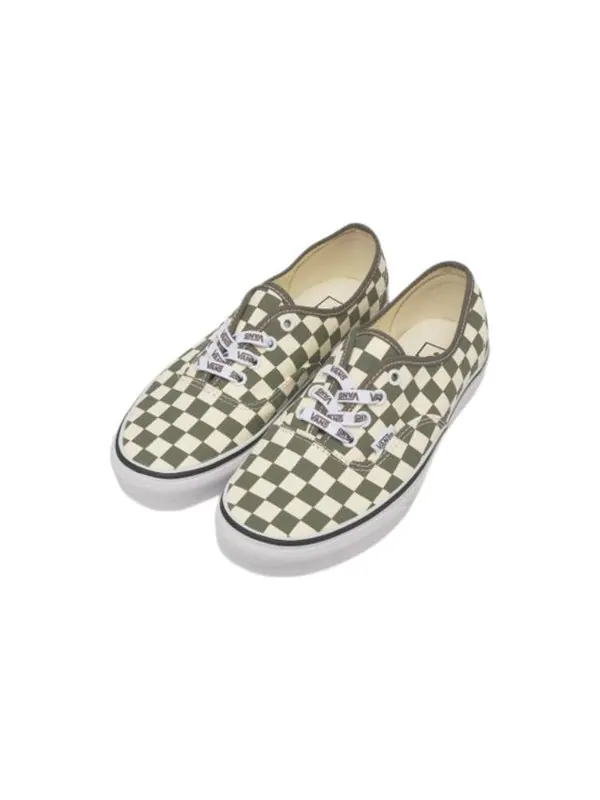 Кроссовки authentic checkerboard 'green beige' Vans — изображение 2 из 4, зеленый/бежевый