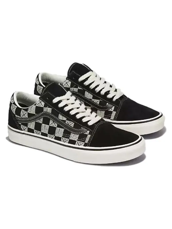 Кроссовки blur check old skool 'black' Vans — изображение 2 из 4, черный/белый