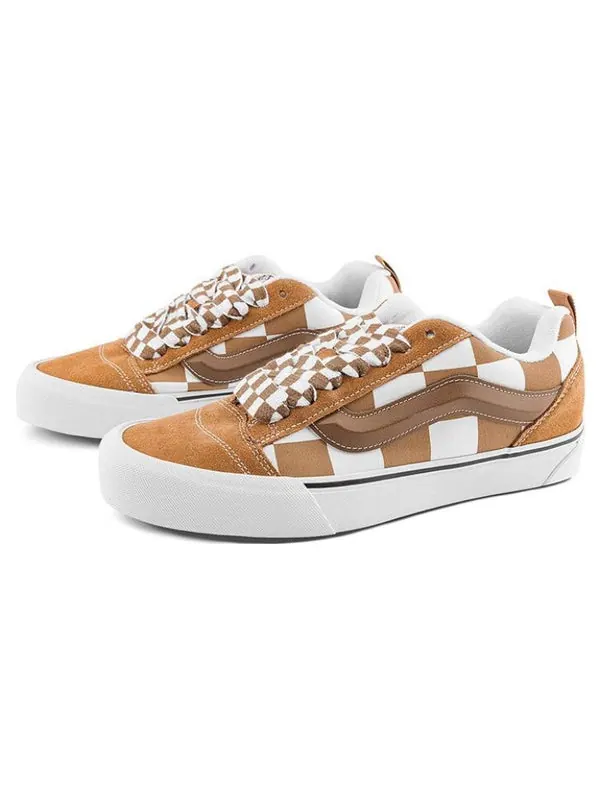 Кроссовки knu skool 'mega check brown' Vans — изображение 2 из 4, коричневый/белый