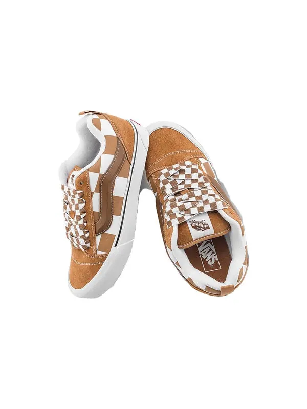Кроссовки knu skool 'mega check brown' Vans — изображение 3 из 4, коричневый/белый