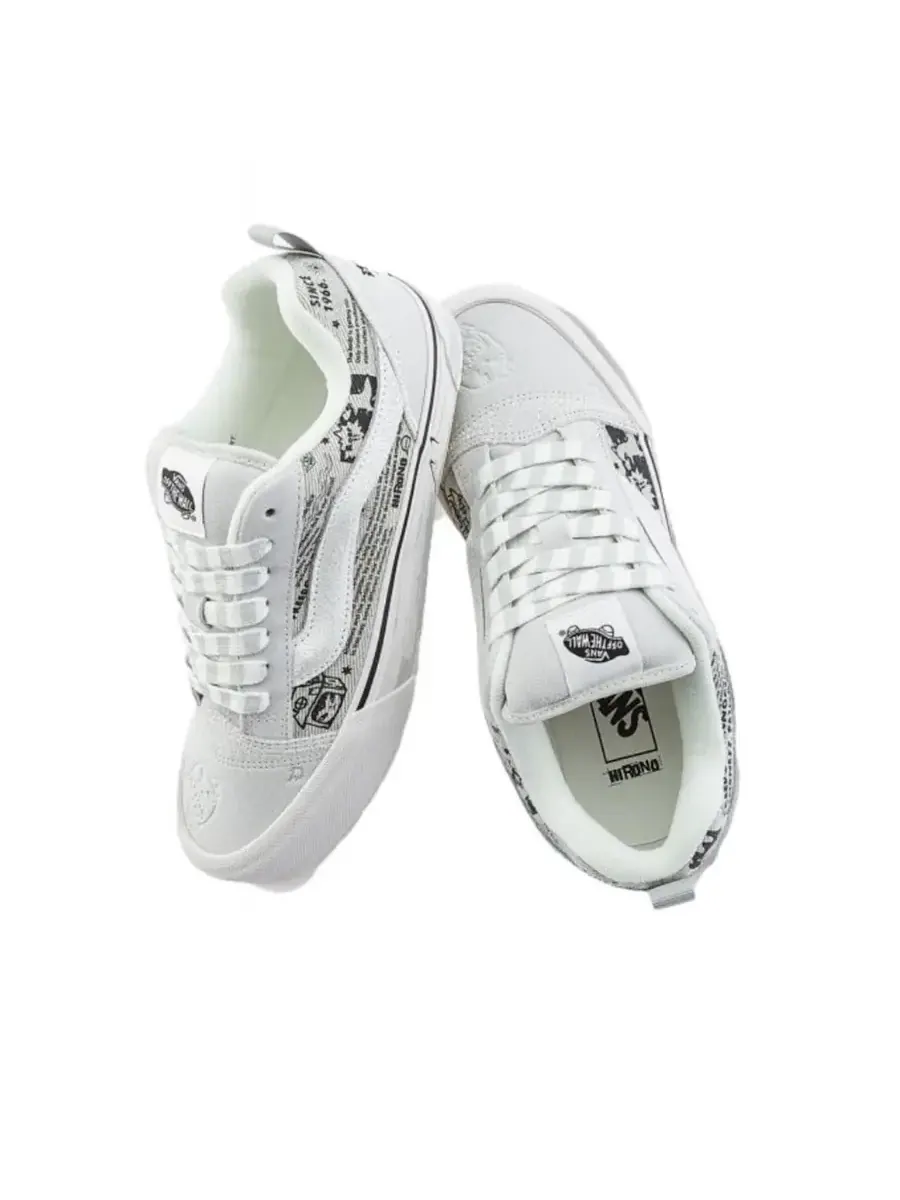 Кроссовки Vans x HIRONO Knu Skool 'White Black' — изображение 3 из 5, белый
