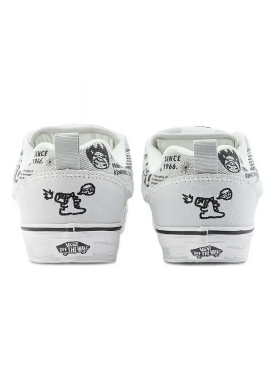 Кроссовки Vans x HIRONO Knu Skool 'White Black' — изображение 4 из 5, белый