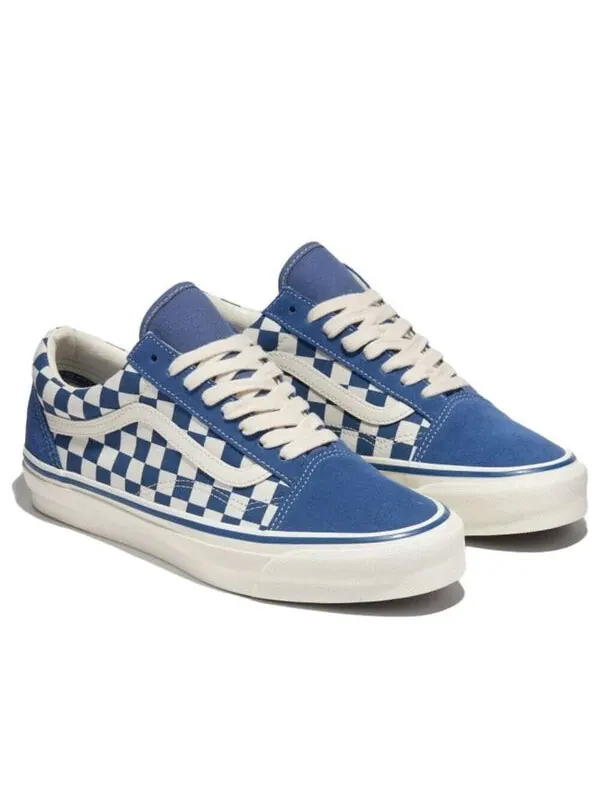 Кроссовки checkerboard old skool 36 'medium blue' Vans — изображение 2 из 4, синий/белый