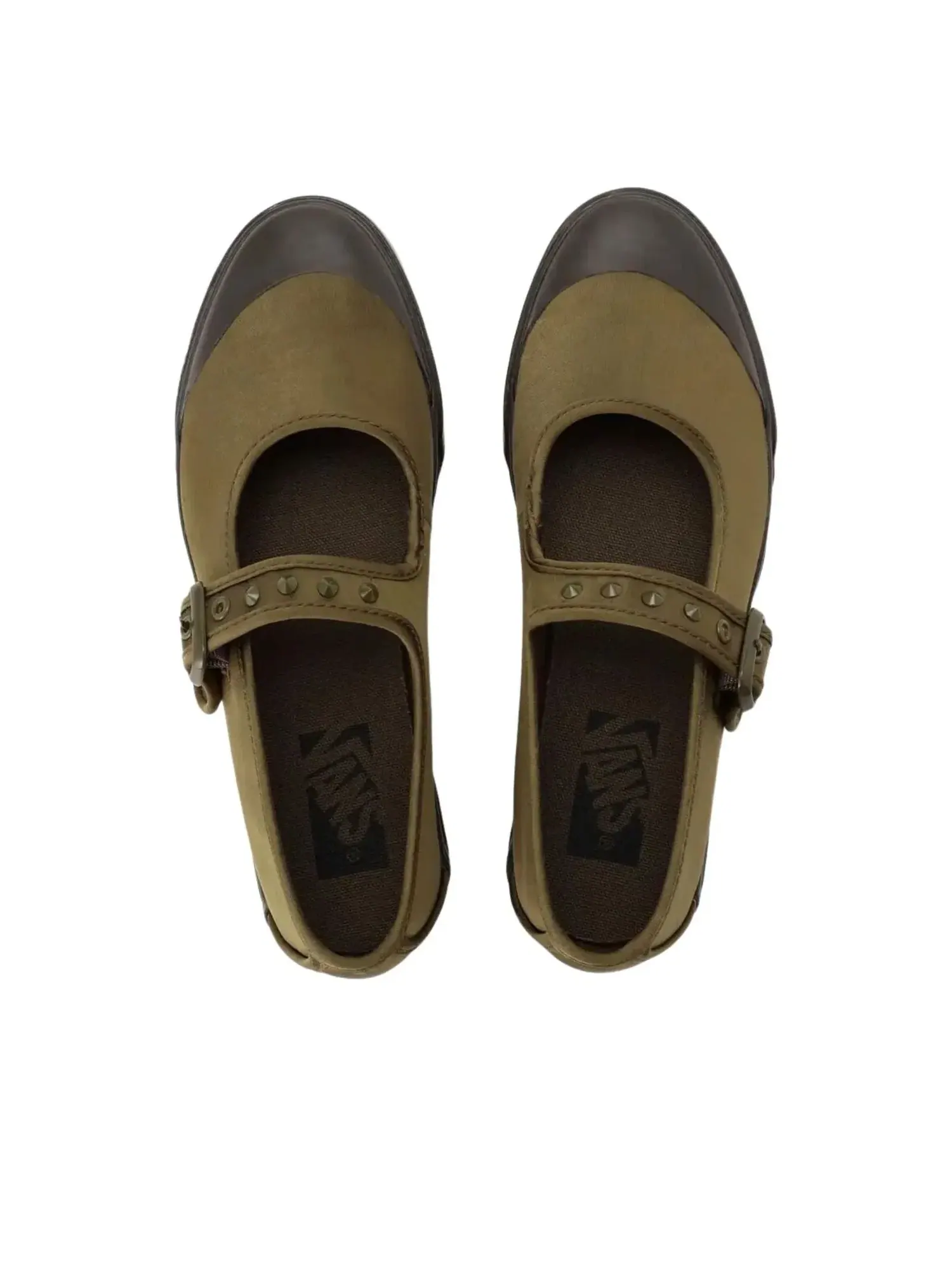 Туфли Vans Premium Mary Jane Lowpro 'Studs Olive' VN000D34DFQ — изображение 3 из 5, оливковый зеленый