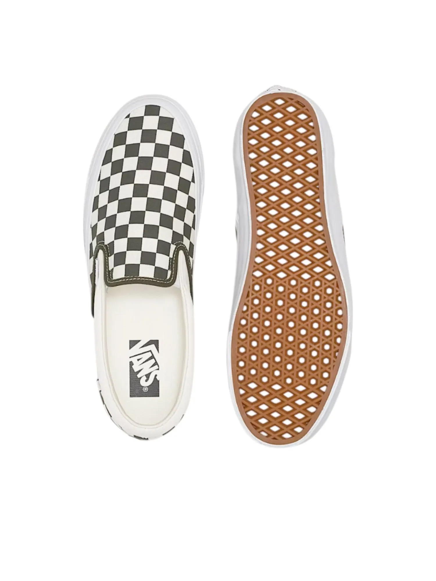 Vans Classic Slip-On 98 LX Checkerboard 'Grape Leaf Green' — изображение 3 из 5, зеленый