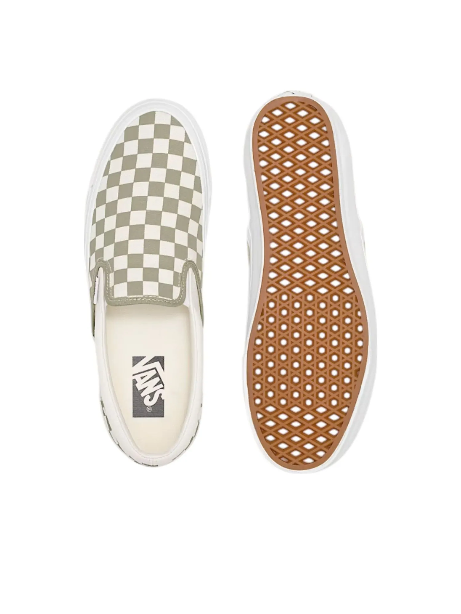 Vans Classic Slip-On 98 LX Checkerboard 'Eucalyptus' — изображение 3 из 5, серый/белый