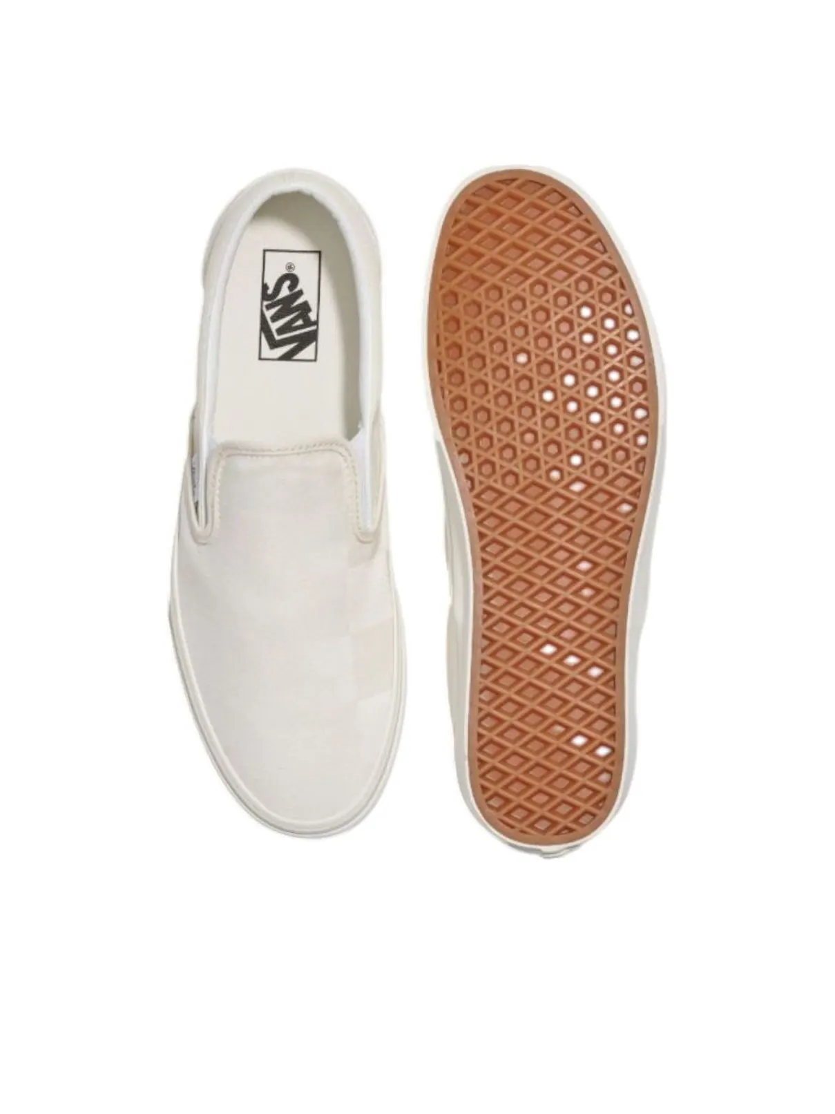 Кроссовки Vans Classic Slip-On 'White Neutrals' — изображение 2 из 4, бежевый